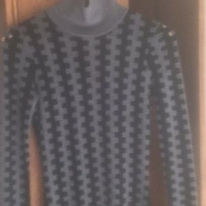 Black and Gray Knit Dress below the knee